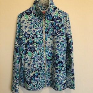 LILY PULITZER  zip up jacket, Size XS-Multicolor White/turqoise/blue/min…